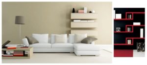 Utiliza muebles de colores y formas minimalistas