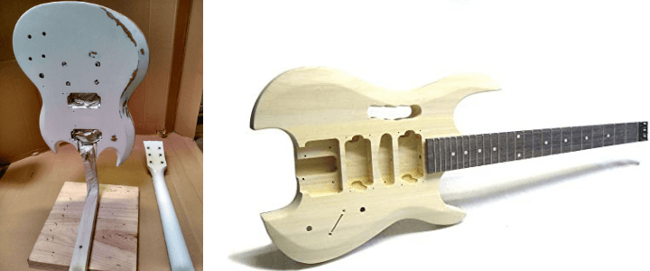 guitarra desmontada en piezas