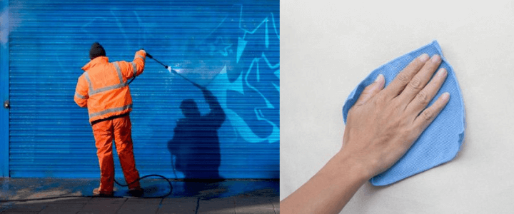 limpiar mural de pared